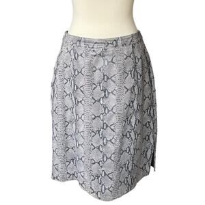 Vintage Colebrook & Co. 100% Leather Suede Snakeskin Workwear Skirt Size 12